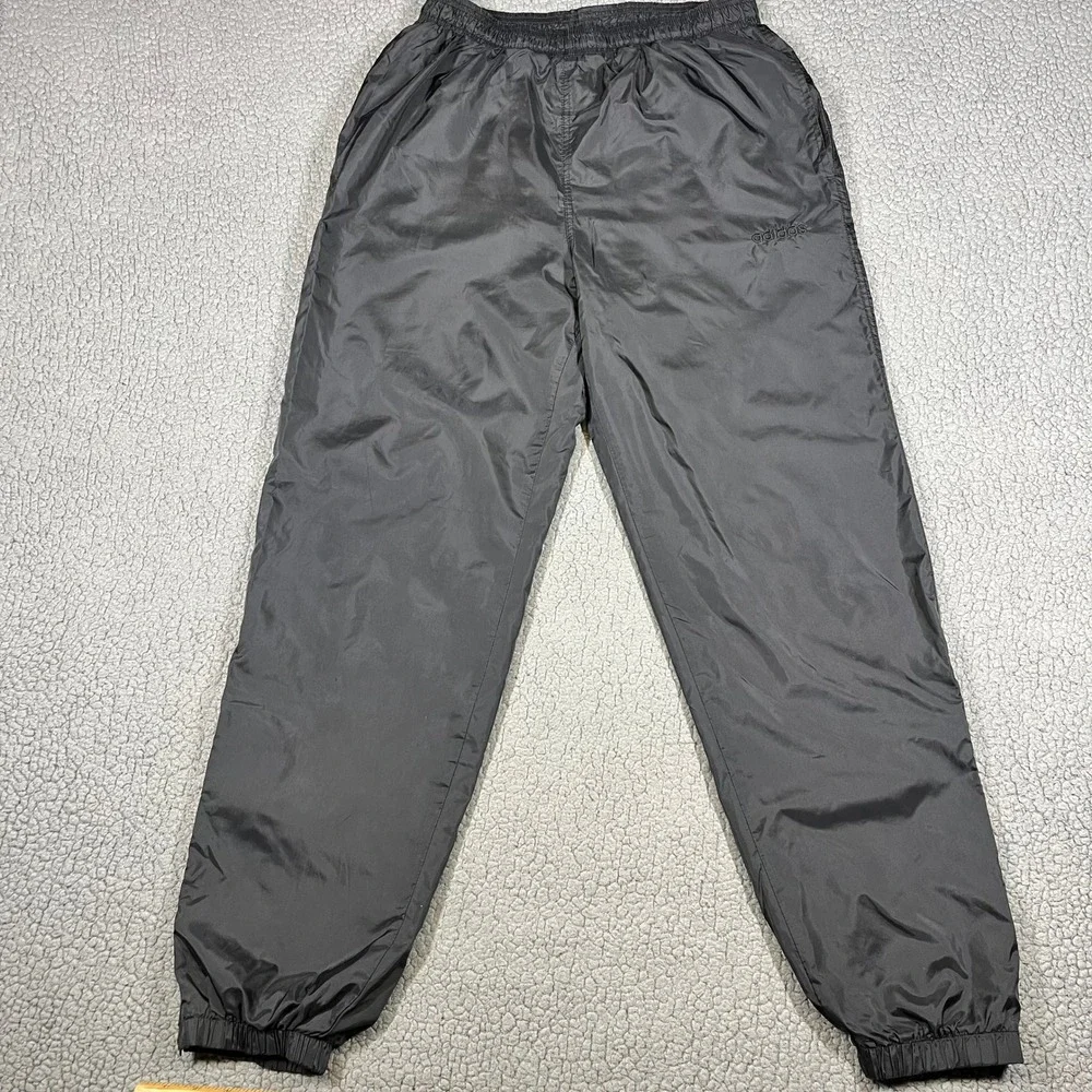 Adidas Mens Vintage Windbreaker Track Pants Black Nylon Lined Size M RN 88387
